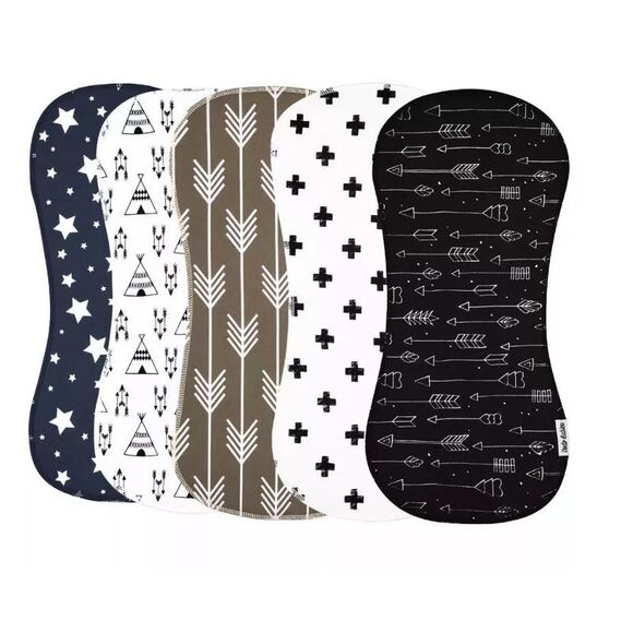 Dodo Babies 5-Pack Baby Burp Cloth with 2 Pacifier Clips and 1 Case - Picture 4 of 7